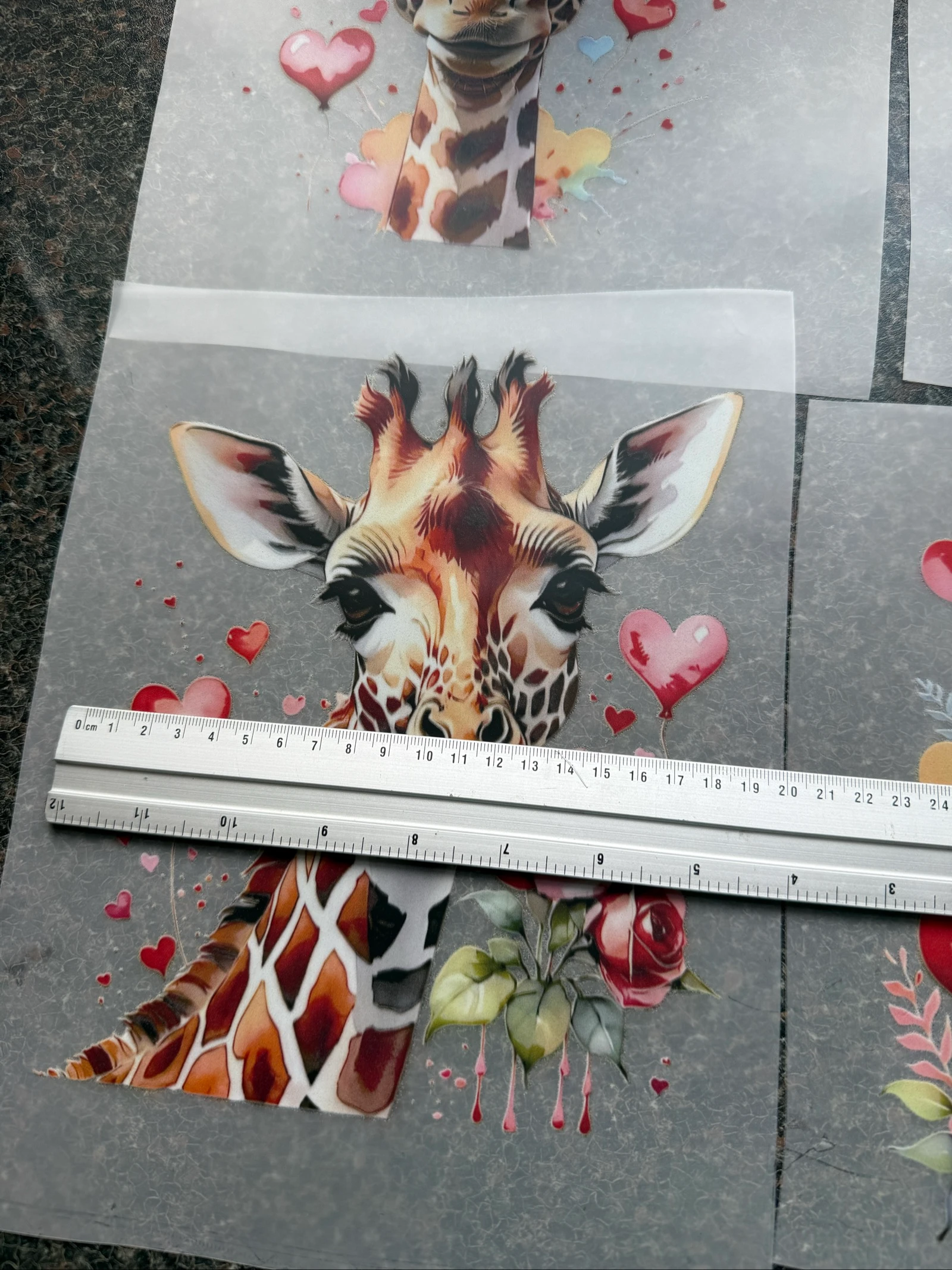 DTF Transfer Giraffe with Hearts and Flowers - Per Piece – photo 4